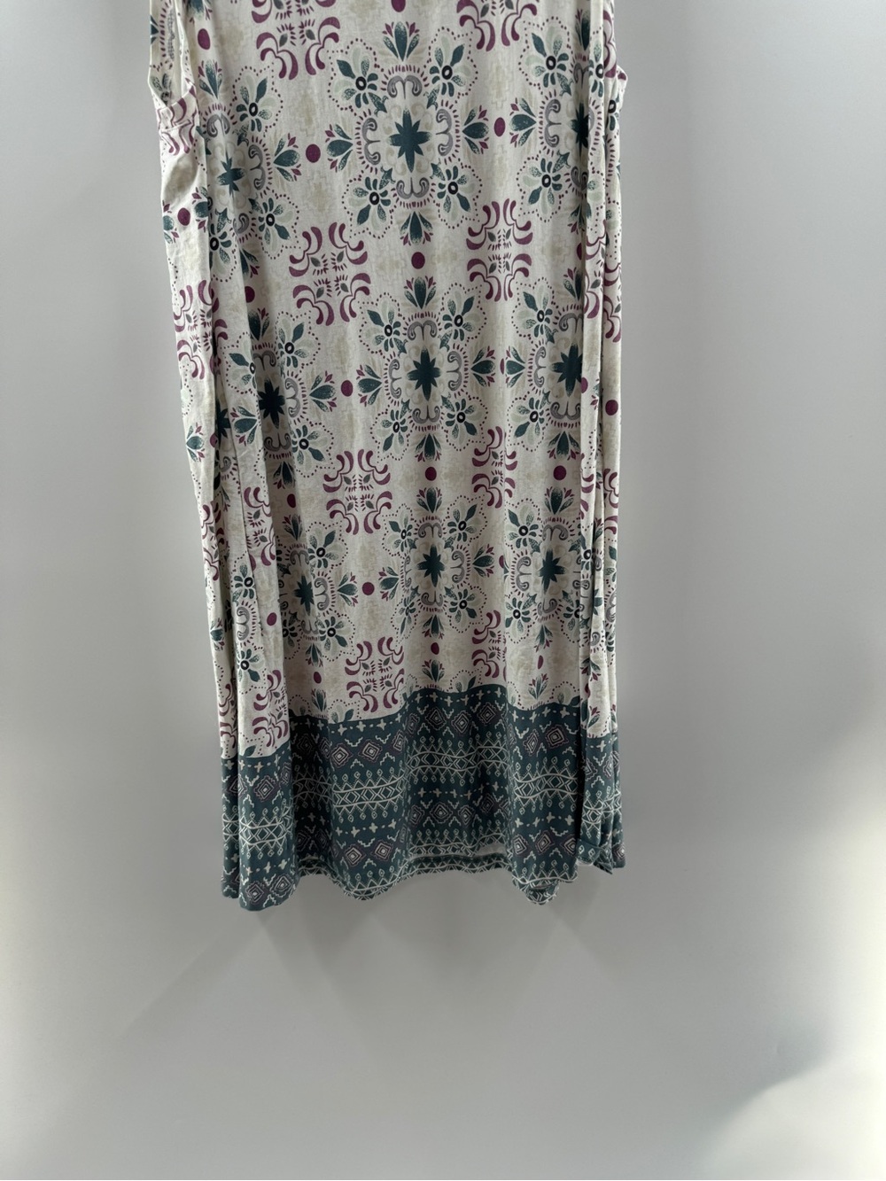LOFT Boho Floral Border Print Sleeveless Dress – Women’s Large - Picture 3 of 8